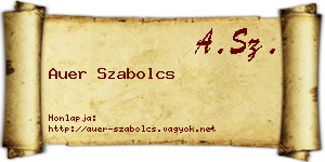 Auer Szabolcs névjegykártya